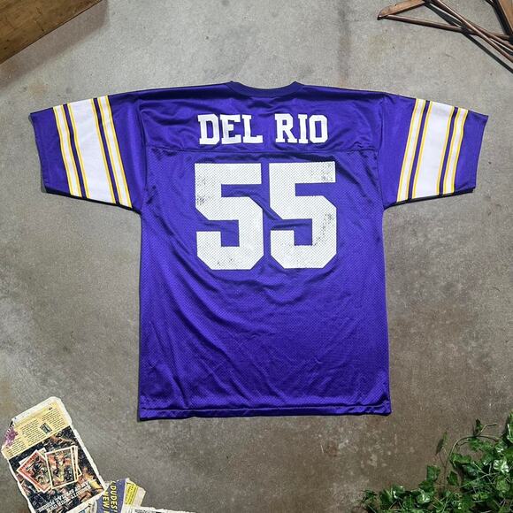 Vintage 90s Logo Athletic Minnesota Vikings Jack Del Rio Jersey Mens Large NFL - Picture 2 of 4
